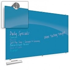 Best-Rite Visionary Colors Magnetic Glass Dry Erase Whiteboard 47.24" x 94.49" Blue (83846-Blue)
