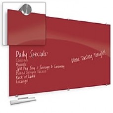 Best-Rite Visionary Colors Magnetic Glass Dry Erase Whiteboard 47.24" x 94.49" Red (83846-Red)