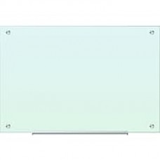 U Brands Magnetic Glass Dry Erase Board, For High Energy Magnets, 35" x 23", White Frosted Surface, Frameless (2298U00-01)