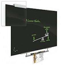 Best-Rite Visionary Magnetic Glass Dry Erase Whiteboard with Exo Tray System, 35.43" x 47.24", Black (84062-1X576)