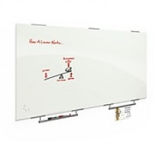 Best-Rite Visionary Magnetic Glass Dry Erase Whiteboard with Exo Tray System, 47.24" x 94.49", White (83846-2X576)