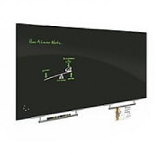 Best-Rite Visionary Magnetic Glass Dry Erase Whiteboard with Exo Tray System, 47.24" x 70.87", Black (84064-2X576)