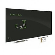 Best-Rite Black Visionary Magnetic Glass Dry Erase Whiteboard with Exo Tray System, 47.24" x 94.49", Black (84065-2X576)