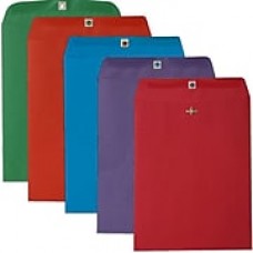 JAM Paper® 10 x 13 Open End Catalog Envelopes with Clasp Closure, Assorted Bright Colors, 50/pack (87427)