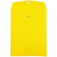 JAM Paper® 10 x 13 Open End Catalog Envelopes with Clasp Closure, Brite Hue Yellow Recycled, 100/pack (900906710)