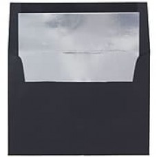 JAM Paper® A8 Foil Lined Envelopes, 5.5 x 8.125, Black Linen with Silver Lining, 1000/carton (03243680C)