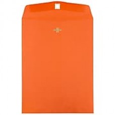 JAM Paper® 10 x 13 Open End Catalog Envelopes with Clasp Closure, Brite Hue Orange Recycled, 100/pack (913745)