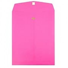 JAM Paper® 10 x 13 Open End Catalog Envelopes with Clasp Closure, Brite Hue Ultra Fuchsia Pink, 100/pack (900909026)