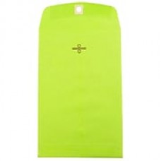 JAM Paper® 6 x 9 Open End Catalog Envelopes with Clasp Closure, Brite Hue Ultra Lime Green, 100/pack (V0128133)