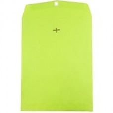 JAM Paper® 10 x 13 Open End Catalog Envelopes with Clasp Closure, Brite Hue Ultra Lime Green, 100/pack (V0128186)