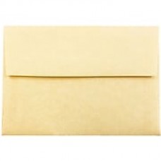 JAM Paper® 4bar A1 Envelopes, 3 5/8 x 5 1/8, Parchment Antique Gold Yellow Recycled, 1000/carton (90090522B)