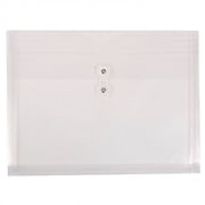 JAM Paper® Plastic Envelopes with Button and String Tie Closure, Letter Booklet, 9.75 x 13, Clear Poly, 12/pack (218B1CL)