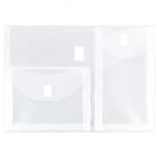 JAM Paper® Plastic 3 Pocket Envelopes with Hook & Loop Closure, Letter Booklet, 9.75" x 13", Clear Poly, 12/pack (B35318)