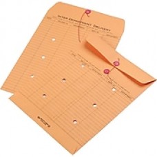 Quality Park String & Button Recycled Two-Sided Standard Style Inter-Department Envelopes, 10" x 13", Brown, 100/Ct