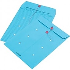 Quality Park String & Button Brightly Colored One-Sided Standard Style Inter-Department Envelopes, 10" x 13", Blue, 100/Ct