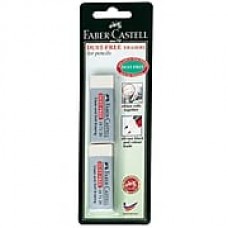 Faber-Castell Dust-Free Vinyl Erasers, Pack of 2, 12/Pack (87166-PK12)