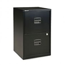 Bisley Two Drawer Steel Home or Office Filing Cabinet, Black, Letter/A4 (FILE2-BK)