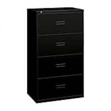 basyx by HON® 400 4 Drawer Lateral File Cabinet, Black 36"W (H484LP)