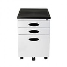 Calico Designs 3-Drawer Metal and Plastic File Cabinet, White, Letter/Legal (51103BOX)