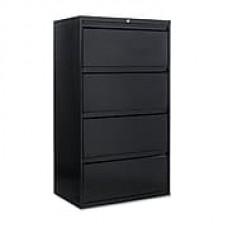 Alera® 30" Lateral File Cabinet, 4-Drawer, Black
