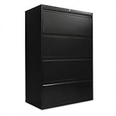 Alera® 36" Lateral File Cabinet, 4-Drawer, Black