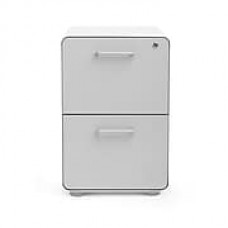 Poppin, Stow 2-Drawer File Cabinet,  White + Light Gray (101834)