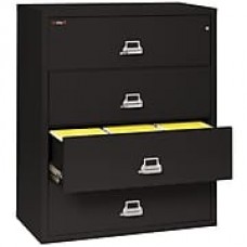 FireKing Lateral 4 Drawer 44" Fireproof File Cabinet - Black (4-4422-CBLI)