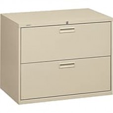 HON® Brigade® 500 Series 2 Drawer Lateral File Cabinet, Letter/Legal, Putty, 36"W (H582LL)