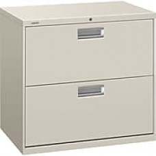 HON® Brigade® 600 Series 2 Drawer Lateral File Cabinet, Light Gray, 30"W (672L-Q)