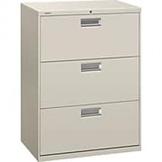 HON Brigade 600 Series 3 Drawer Lateral File Cabinet, Letter, Light Gray, 30"W (673L-Q) NEXT2018 NEXT2Day