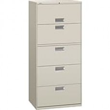 HON Brigade 600 Series 5 Drawer Lateral File Cabinet, Letter, Light Gray, 30"W (675L-Q) NEXT2018 NEXT2Day