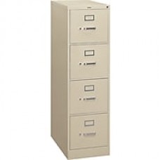 HON® S380 Series 4 Drawer Vertical File Cabinet, Putty, Letter, 26"D (HS384PL)