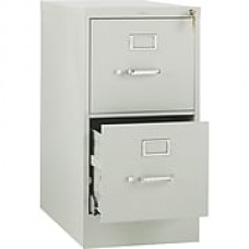 HON 510 Series Vertical File Cabinet with High Sides, Letter, 2-Drawer, Light Gray, 25"D