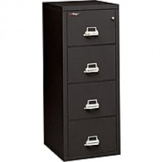 FireKing 2-Hour Fire Resistant Vertical File Cabinet, Letter, 4-Drawer, Black, Loading Dock