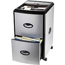 Storex Two-Drawer Mobile File Cabinet with Lock, Metal Accent Panels (61352B01C)