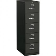 HON 310 Series 5 Drawer Vertical File Cabinet, Legal, Black, 26-1/2"D (HON315CPP) NEXT2018 NEXT2Day