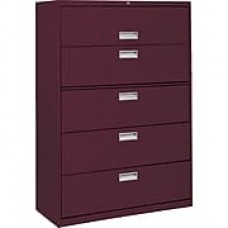 Sandusky 5-Drawer Lateral File Cabinet, Burgundy, 36", (LF6A365-03)