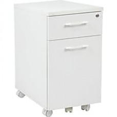 Office Star Pro-Line II™ Prado 2-Drawer Mobile Pedestal File Cabinet, White (PRD3085-WH)