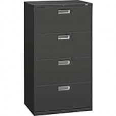 HON® Brigade® 600 Series 4 Drawer Lateral File Cabinet, Charcoal, 30"W (HON674LS)