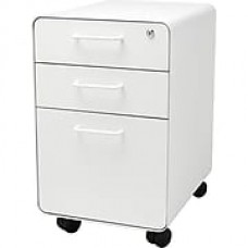 Poppin, Stow File Cabinet, Rolling 3-Drawer, White (100915)