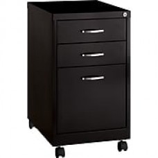 Hirsh Industries 3 Drawer Vertical File Cabinet, Mobile, Black, Letter, 19''D (19630)