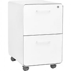 Poppin, Stow File Cabinet, Rolling 2-Drawer, White (100914)