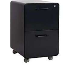 Poppin, Stow File Cabinet, Rolling 2-Drawer, Black (103107)