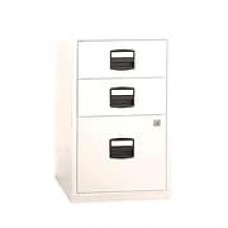 Bisley Three Drawer Steel Home or Office Filing Cabinet, White, Letter/A4 (FILE3-WH)