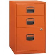 Bisley Three Drawer Steel Home or Office Filing Cabinet, Orange, Letter/A4 (FILE3-OR)