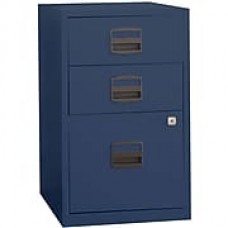 Bisley Three Drawer Steel Home or Office Filing Cabinet, Navy, Letter/A4 (FILE3-NV)