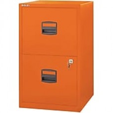 Bisley Two Drawer Steel Home or Office Filing Cabinet, Orange, Letter/A4 (FILE2-OR)