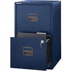 Bisley Two Drawer Steel Home or Office Filing Cabinet, Navy, Letter/A4 (FILE2-NV)