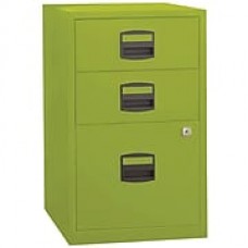 Bisley Three Drawer Steel Home or Office Filing Cabinet, Green, Letter/A4 (FILE3-GR)
