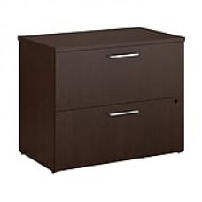 Bush Business Furniture 400 Series 36"W 2 Drawer Lateral File Cabinet, Mocha Cherry (400SFL236MRK)